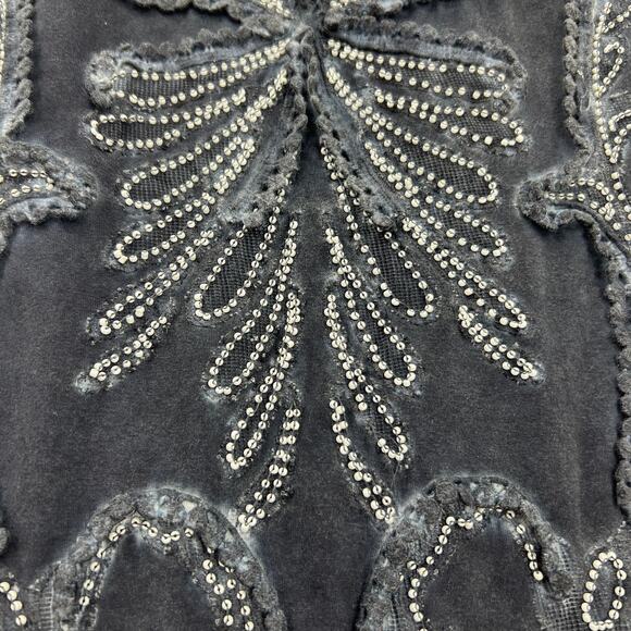 Free People Ice Ice Baby Beaded Sapphire Blue Mesh Beaded Mini Dress Size XS - Picture 5 of 10